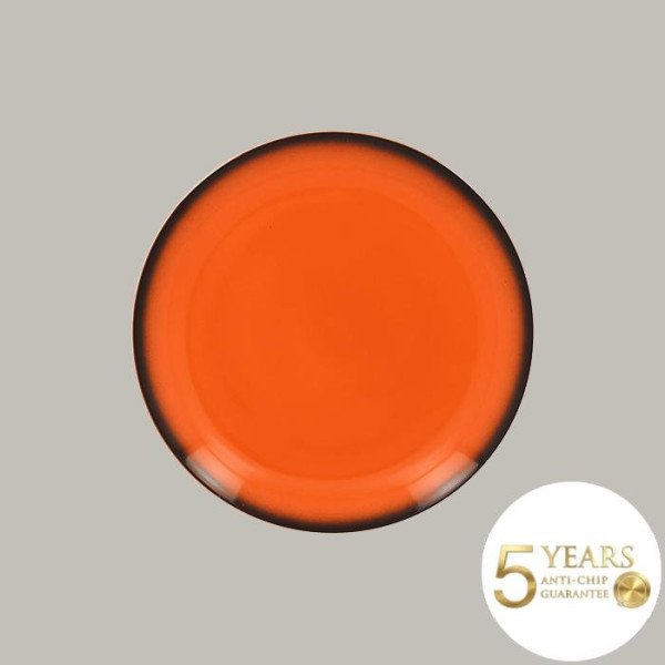 Teller coup flach aus Porzellan, 12-teilig, Ø 26,7 cm, in kräftigen Farben mit feiner schwarzer Kontur