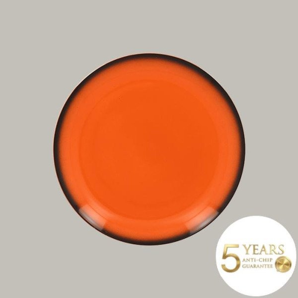 Teller coup flach Ø 29,3 cm aus Porzellan, 12-teilig, bunte Farben mit feiner schwarzer Linie