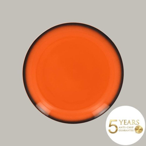 Teller coup flach aus Porzellan, 6er Set, Ø 30,7 cm, in kräftigen Farben mit feiner schwarzer Kontur