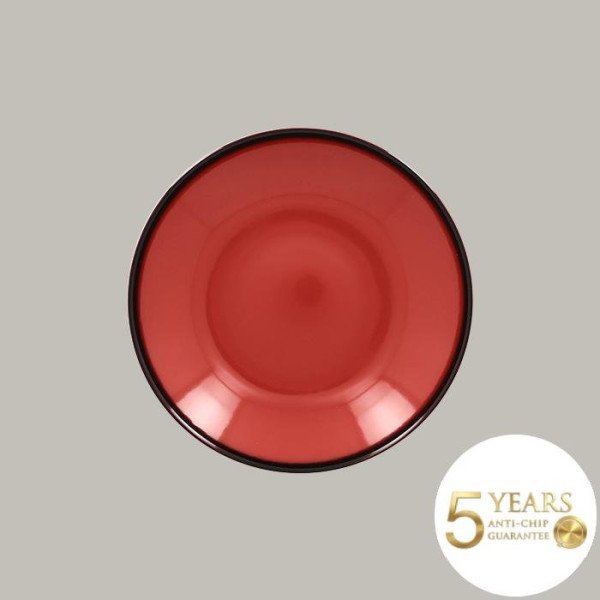 Teller coup tief aus Porzellan, 12er Set, Ø 25,9 cm, in kräftigen Farben mit feiner schwarzer Kontur