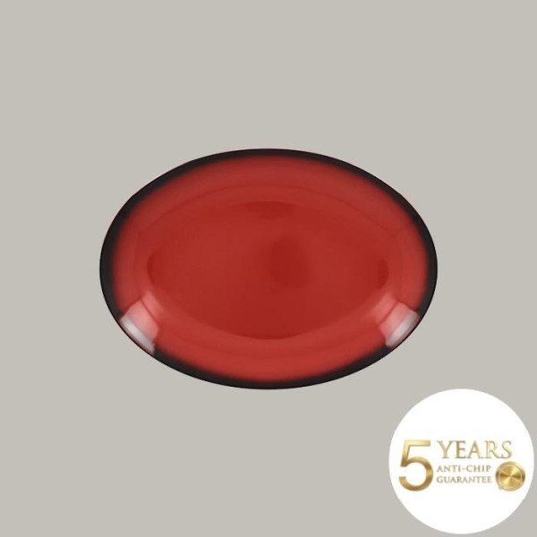 Teller coup flach aus Porzellan, 12-teilig, oval, bunt, mit schwarzer Kontur