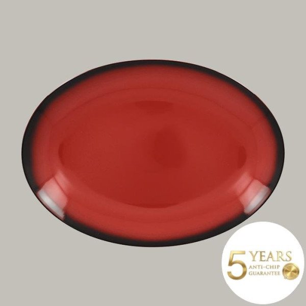 Teller coup flach aus Porzellan, 36x27 cm, 6er Set in Rot – RAK Porcelain