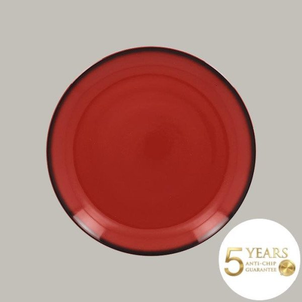 Teller coup flach aus Porzellan, 6er Set, Ø 30,7 cm, in kräftigen Farben mit feiner schwarzer Kontur, RAK Porcelain