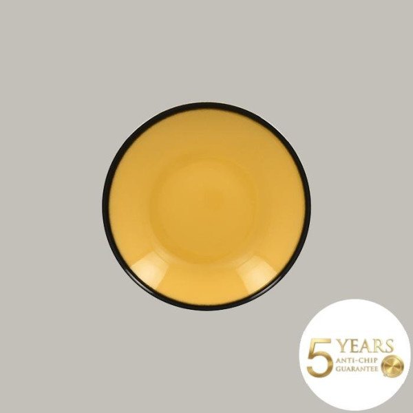 Teller coup tief aus Porzellan, 12-teilig, Ø 22,2 cm, farbenfroh mit feiner schwarzer Linie