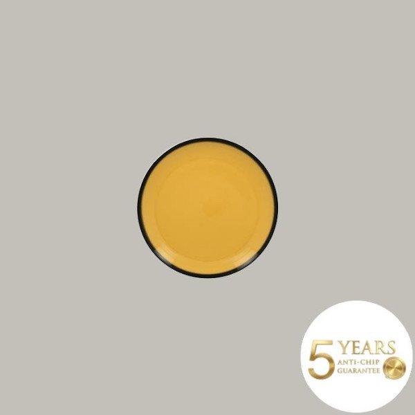 Teller coup flach aus Porzellan, 24 Stück, Ø 15 cm, in frischen Farben mit feiner schwarzer Kontur