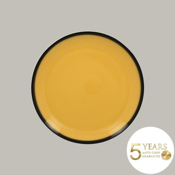 Teller coup flach aus Porzellan, 12-teilig, Ø 29,3 cm, in kräftigen Farben mit feiner schwarzer Linie – RAK Porcelain