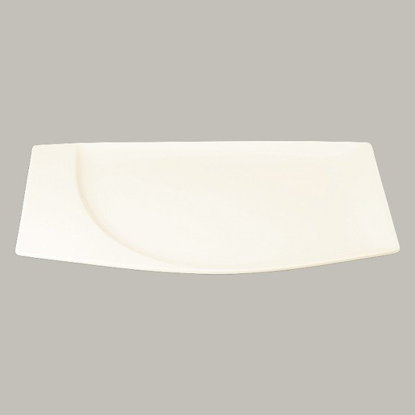 Teller flach mit Rand aus Porzellan, 6 Stück, rechteckig, 25,9x16,8 cm – Mazza Kollektion