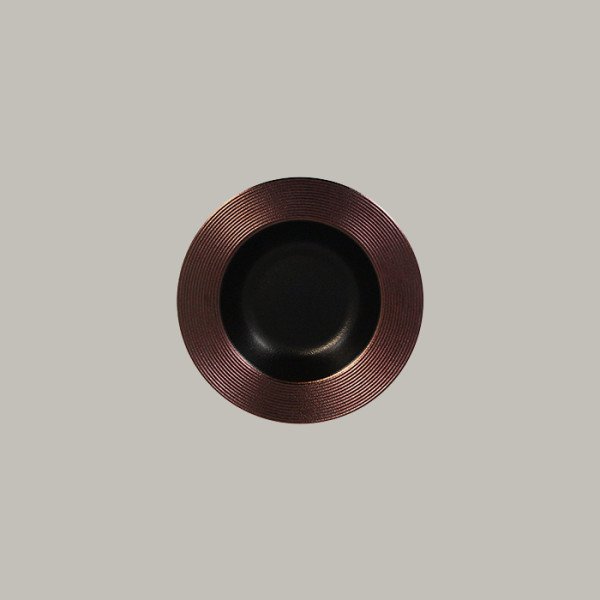 Teller tief mit Rand aus Porzellan – Eleganz in Gold, Silber & Bronze – 12 Stück