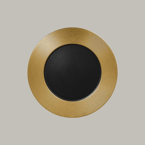 Teller flach mit Rand aus Porzellan – Opulence Metalfusion Kollektion von RAK Porcelain