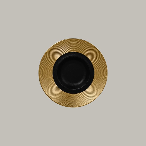 Teller tief mit Rand aus Porzellan – Eleganz in Gold, Silber & Bronze