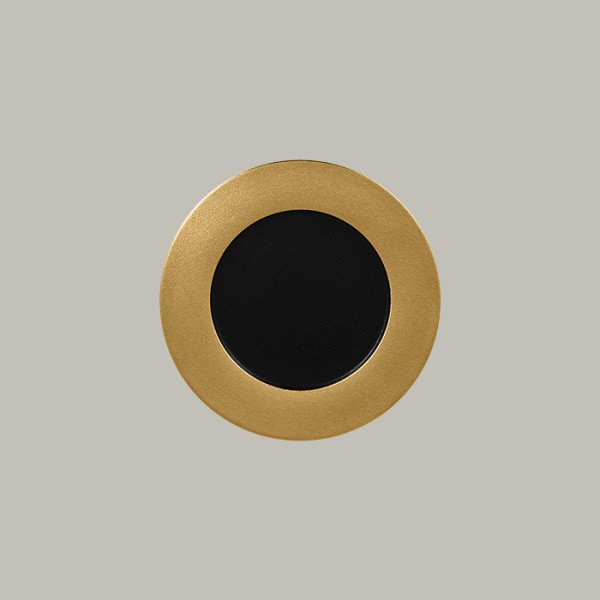 Teller flach mit Rand aus Porzellan – Eleganz in Gold, Silber & Bronze – 12 Stück