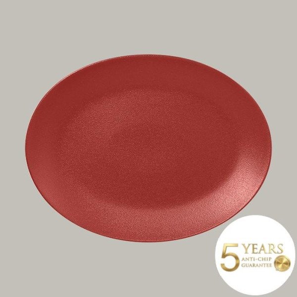 Teller coup flach aus Porzellan, Neofusion Serie, 6-teilig, oval, 36x27 cm, rustikale Farben