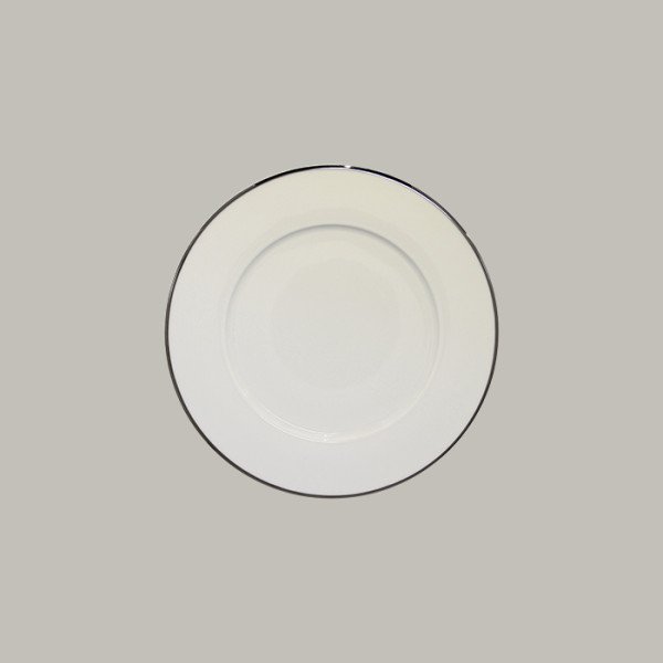 Teller flach mit Rand aus Porzellan, Ø 24,9 cm, 12 Stück – RAK Porcelain Opulence Platinum