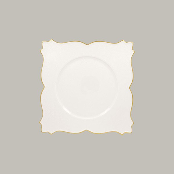 Teller flach mit Rand aus Porzellan, 26 cm, 12 Stück – Opulence Pure Ultra Kollektion