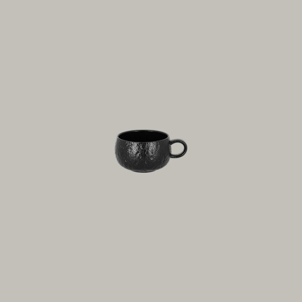 Kaffee- /Teetasse aus Porzellan, 12-teilig, Ø 9 cm, 25 cl, schwarzes Granit-Design