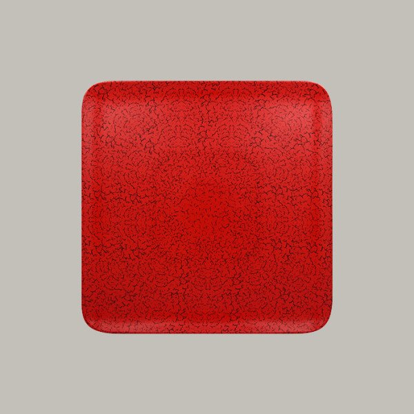 Teller flach aus Porzellan in leuchtendem Rot und Schwarz – 6er Set von RAK Porcelain