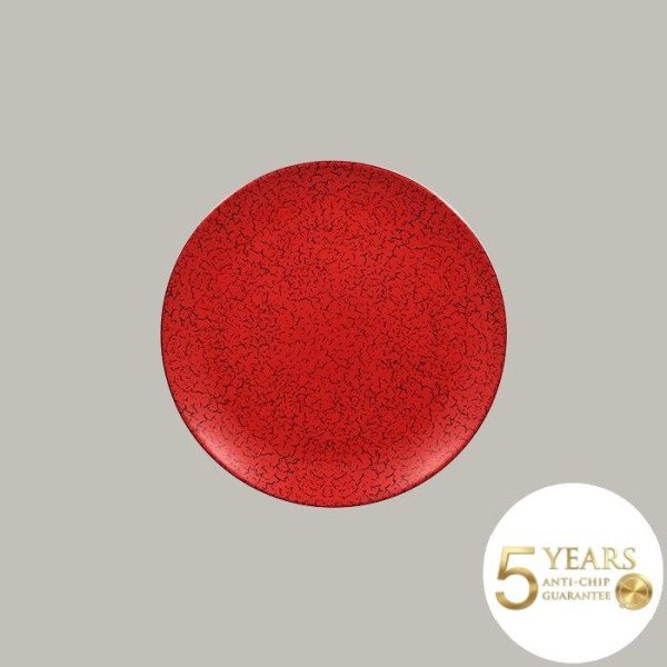 Teller coup flach aus Porzellan, 28,2 cm, rot-schwarz, 12 Stück – RAK Porcelain