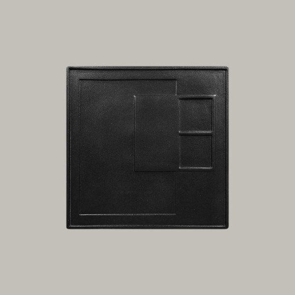 Teller flach quadratisch Abura mit tiefschwarzer Glasur, 6 Stück – RAK Porcelain