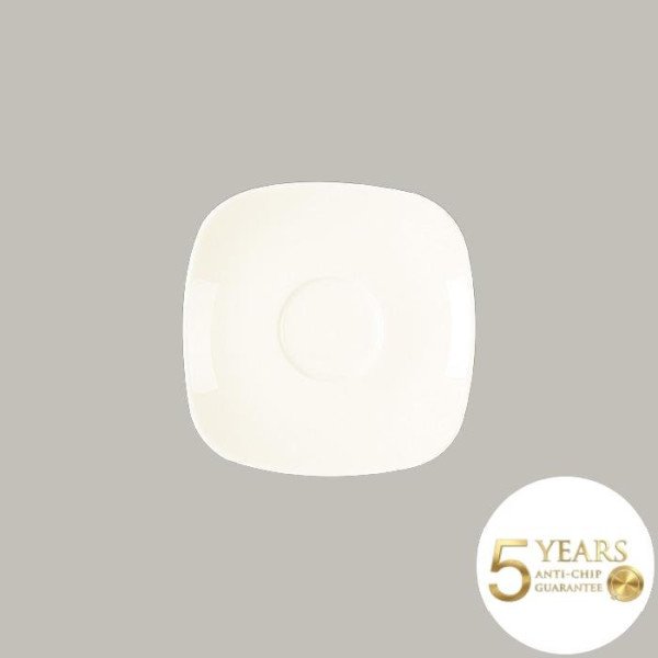 Untertasse quadratisch aus Porzellan, 12 Stück, bruchfest, 14x14 cm