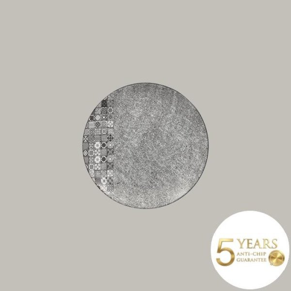 Teller coup flach 24 cm aus Porzellan – RAK Porcelain Fusion Kollektion, 12-teilig, granitartige Glasur, stapelbar, 5 Jahre Gara