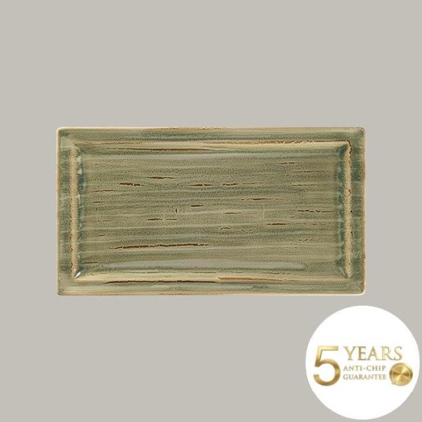 Teller flach mit Rand aus Rakstone, 6 Stück, handbemalt, 38,5x21 cm