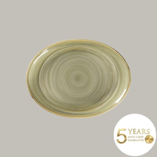 Teller coup flach aus Rakstone, 36 cm, 6-teiliges Set, handbemalt