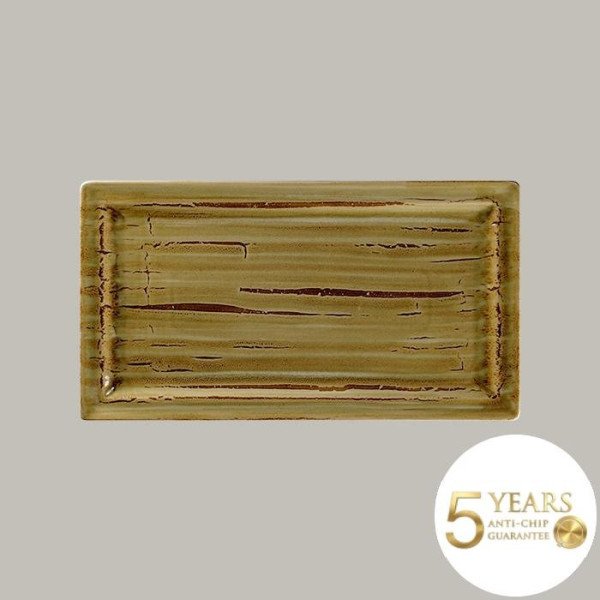 Teller flach mit Rand aus Rakstone, 6-teiliges Set von RAK Porcelain – handbemalt, rechteckig, 38,5x21 cm