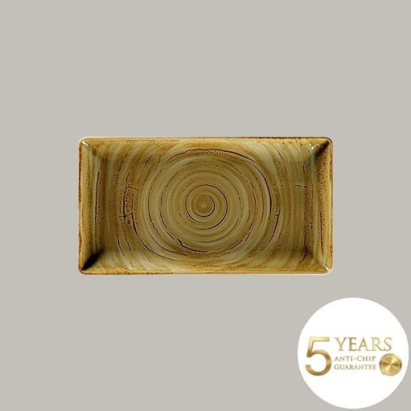 Teller coup flach aus Rakstone, handbemalt, 6-teiliges Set von RAK Porcelain – rechteckig, ideal für Grill & Burger