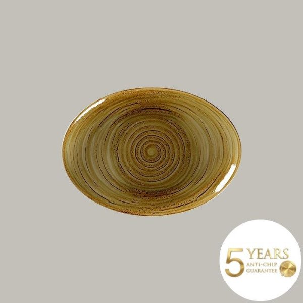 Teller coup flach aus Rakstone, 6er Set, handbemalt, oval, 32x23 cm – RAK Porcelain