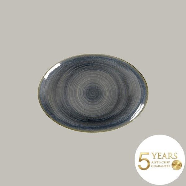 Teller coup flach aus Rakstone, 6er Set, handbemalt, 32x23 cm, RAK Porcelain