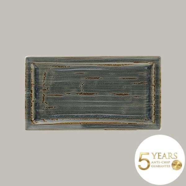 Teller flach mit Rand aus Rakstone, handbemalt, 6 Stück, 38,5x21 cm