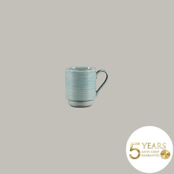 Becher stapelbar aus Rakstone, 12-teiliges Set von RAK Porcelain, handbemalt, 30 cl Fassungsvermögen