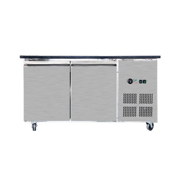 SNACK-Line Bain-Marie Theke 4x GN1/1. Granit Star Galaxy schwarz. 153x82x85.5 Glasaufbau Klarglas ohne Zwischenablage. H396mm