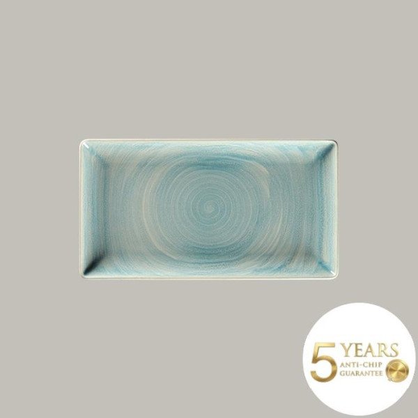 Teller coup flach aus Rakstone, handbemalt, 6 Stück, rechteckig, 33.8x18.3 cm