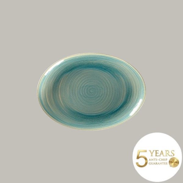 Teller coup flach aus Rakstone, 6er Set, handbemalt, 32x23 cm, RAK Porcelain