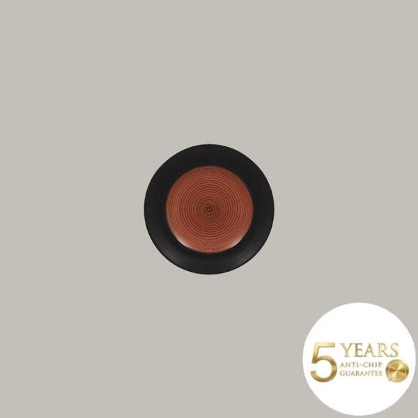 Teller flach mit Rand aus Porzellan, matt schwarz, 24-teilig, handgefertigt – RAK Porcelain