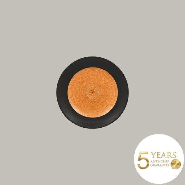 Teller flach mit Rand aus Porzellan, matt schwarz, 24-teilig – RAK Porcelain