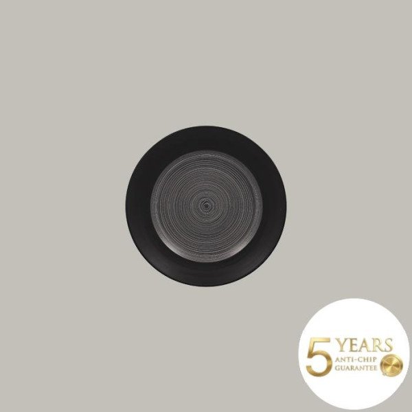 Teller flach mit Rand aus Porzellan, 24-teilig, matt schwarz, handgefertigt – RAK Porcelain