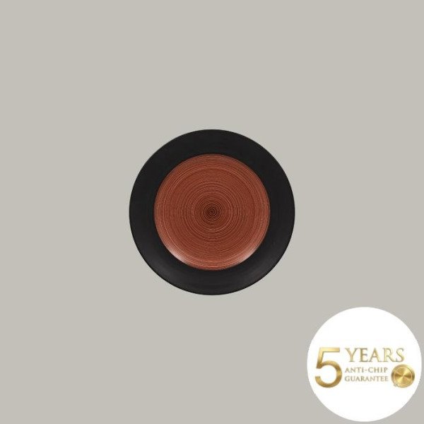 Teller flach mit Rand aus Porzellan, matt schwarz, 24-teilig - RAK Porcelain