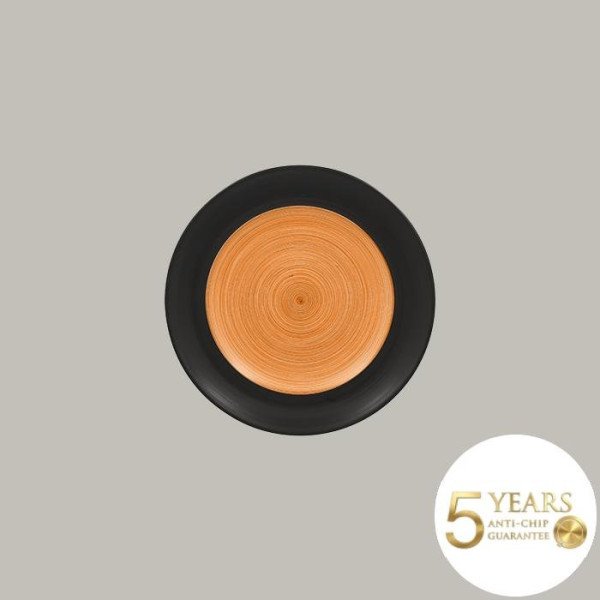 Teller flach mit Rand aus Porzellan, 12-teilig, mattschwarz, handgefertigt – RAK Porcelain