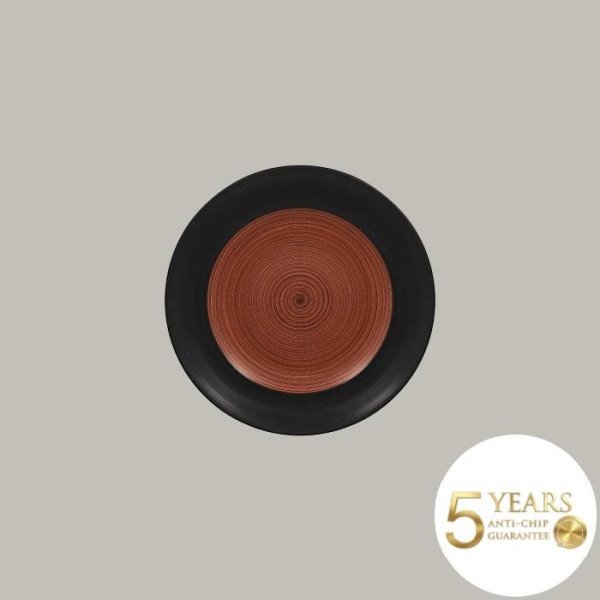 Teller flach mit Rand aus Porzellan, 12-teilig, matt schwarz, handgefertigt – RAK Porcelain