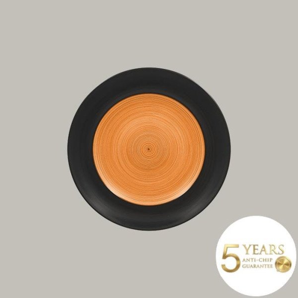 Teller flach mit Rand aus Porzellan, 12er Set, matt schwarz, handgefertigt – RAK Porcelain