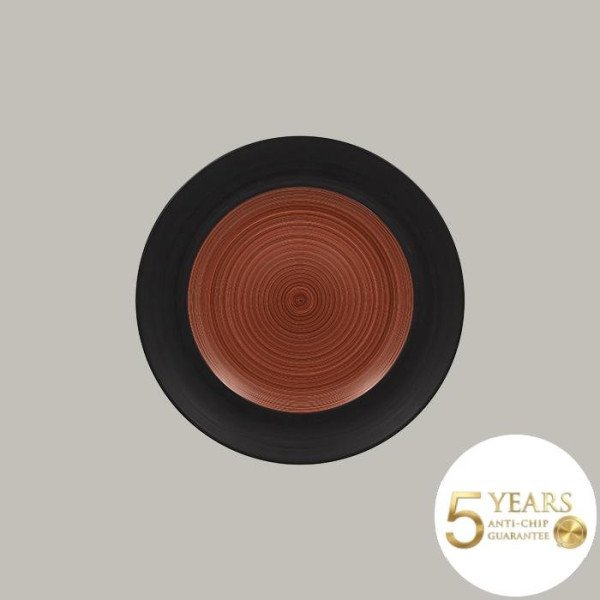 Teller flach mit Rand aus Porzellan, 12-teilig, matt schwarz – RAK Porcelain Fusion Trinidad Kollektion