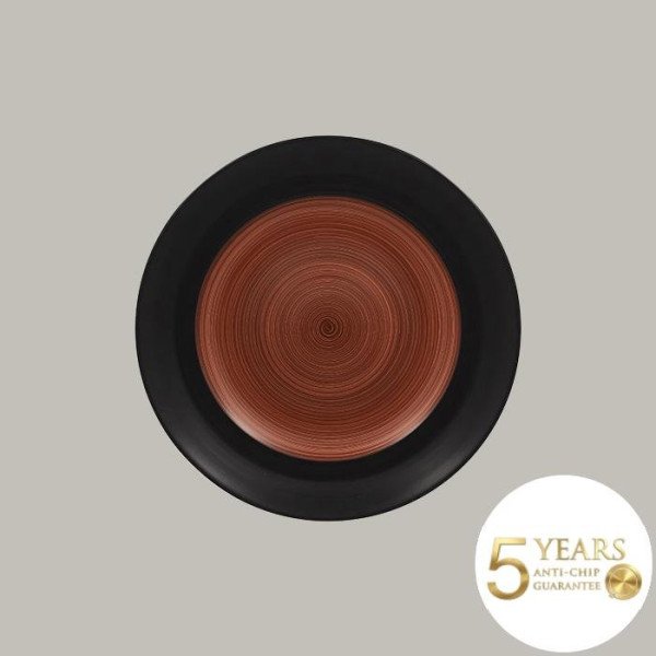 Teller flach mit Rand aus Porzellan, 6er Set, matt schwarz – RAK Porcelain