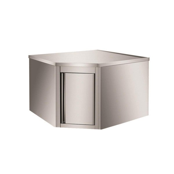 Wandhängeschrank aus Edelstahl. Eckmodul. für Schränke Bautiefe 400. 700 x 700