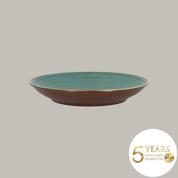 Teller coup tief Twirl aus Porzellan, 12er Set, Ø 27,8 cm, handverziert in tropischen Farben