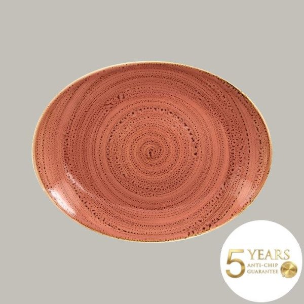 Teller coup flach Twirl Porzellan 36 cm, 6 Stück, handverziert, langlebig