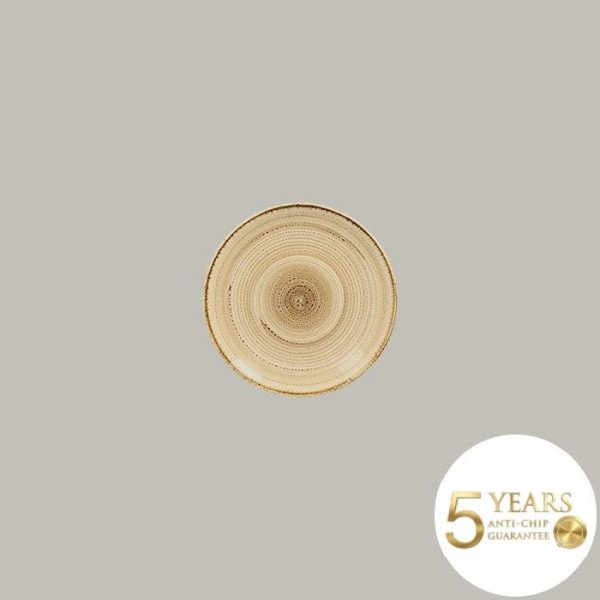 Teller coup flach Twirl Sand-Beige 15 cm, 24 Stück, handverziert, langlebig