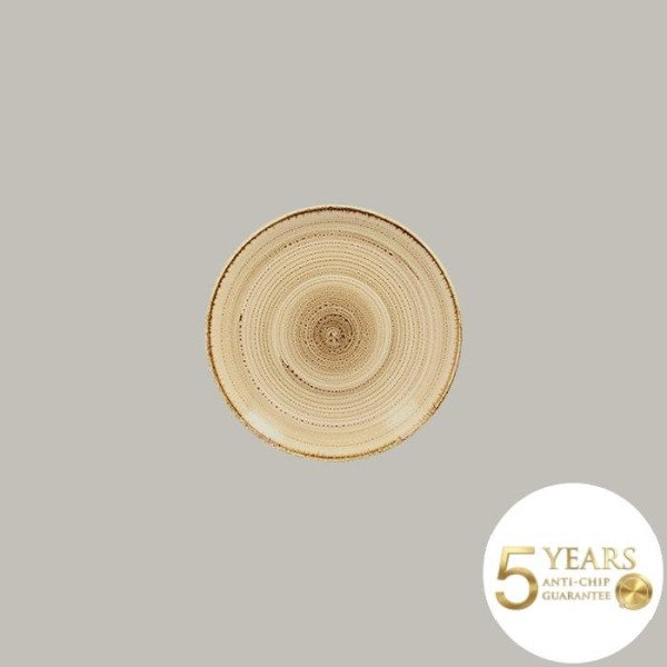Teller coup flach Twirl Sand-Beige 24er Set aus Porzellan