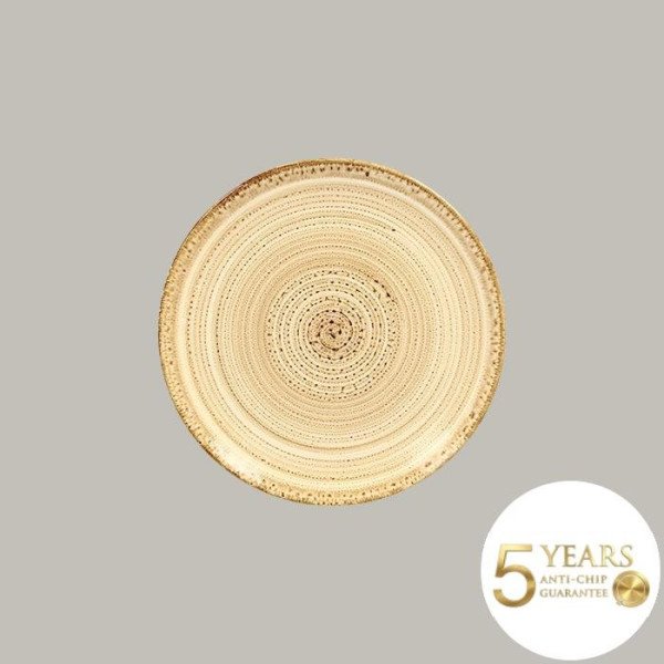 Teller coup flach Twirl Sand-Beige 24 cm, 12 Stück – RAK Porcelain langlebiges Porzellan